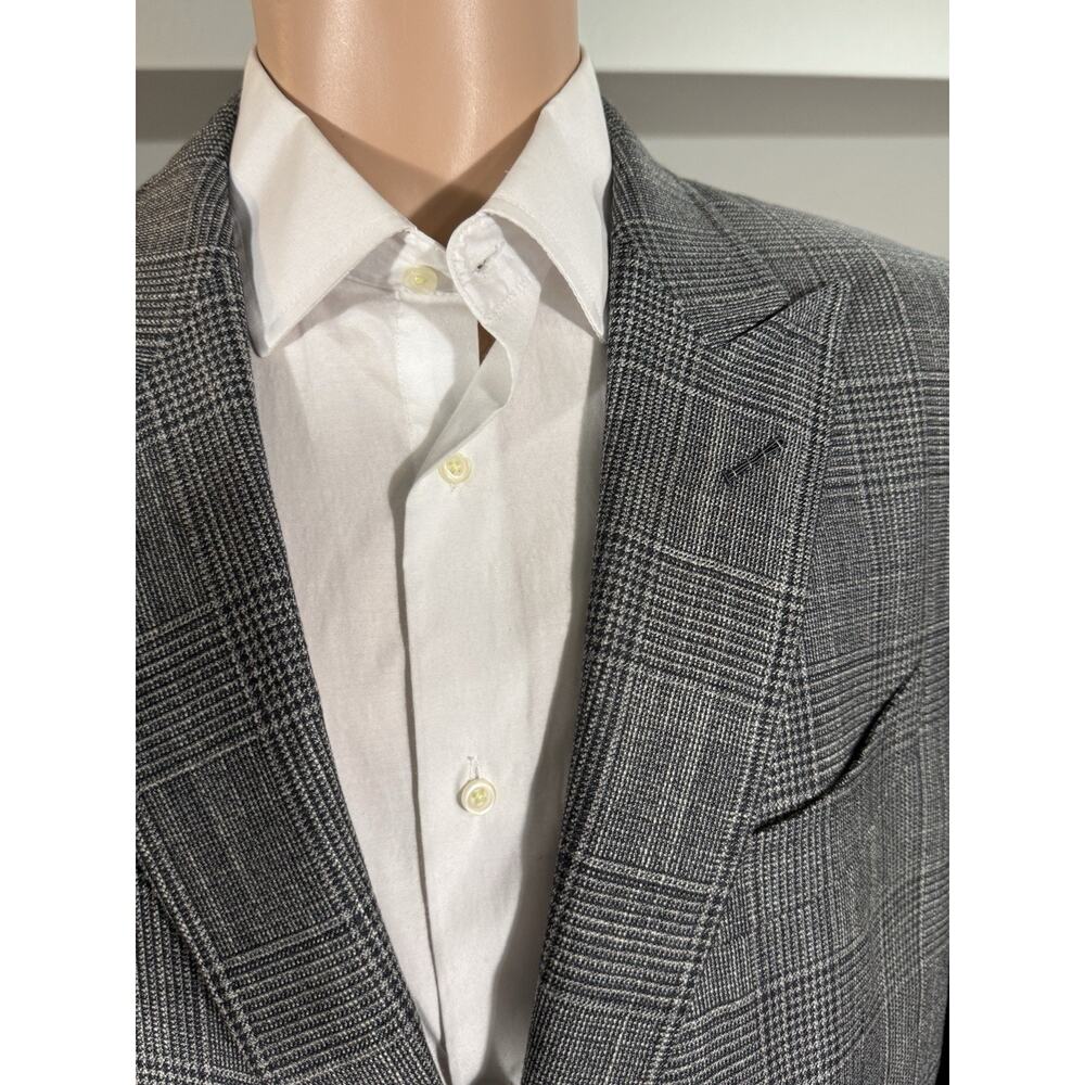 New with Tags Tom Ford Prince of Wales Houndstooth Gray Blazer 54 44R Peak Lapel - Picture 3 of 15